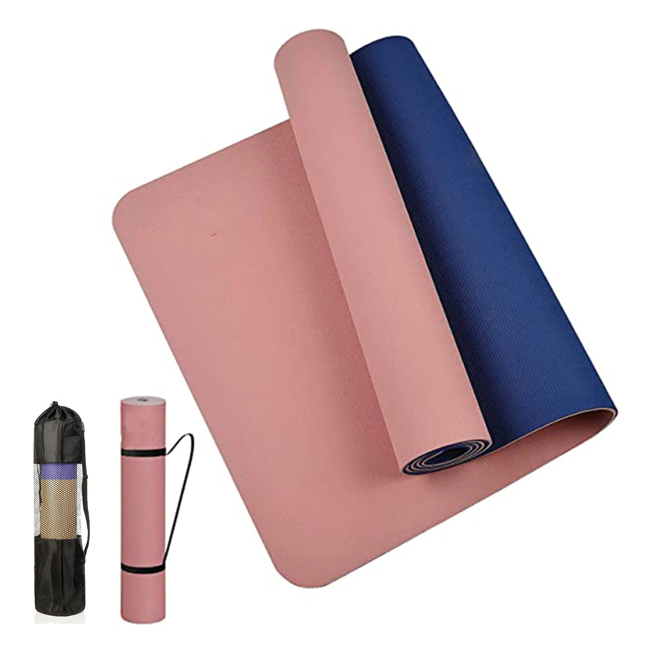 Non-slippery TPE yoga mat, thick two-color, high quality, for fitness, fitness, home, non-slip, 180x57cm